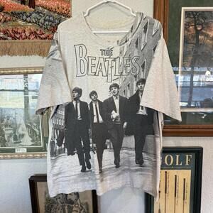Vintages 90s RARE Beatles AOP Band Tee Size Men 2XL AOP Music Rock